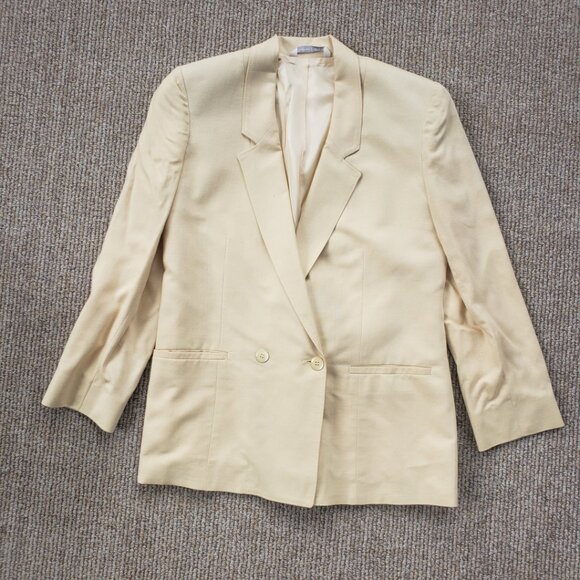 VINTAGE 80s 90s Linen Like Blazer Women's 8 - Picture 8 of 9